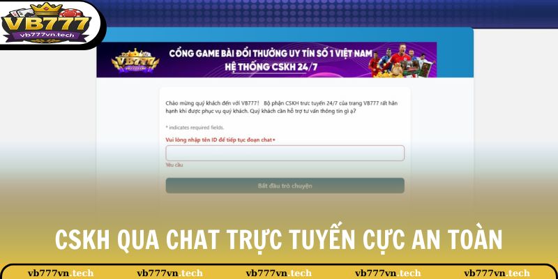 Liên Hệ VB777 2 CSKH qua chat trực tuyến cực an toàn
