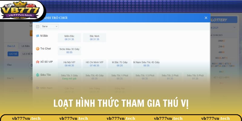Lô Đề VB777 2 Loạt hình thức tham gia thú vị