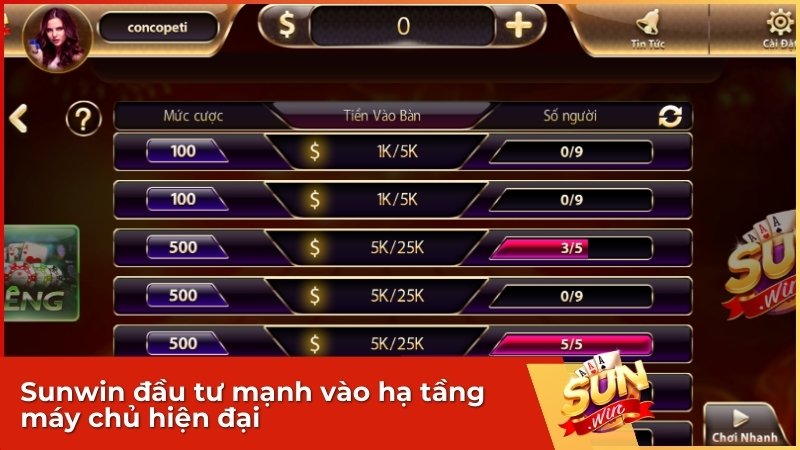 Sunwin đầu tư mạnh vào hạ tầng máy chủ hiện đại
